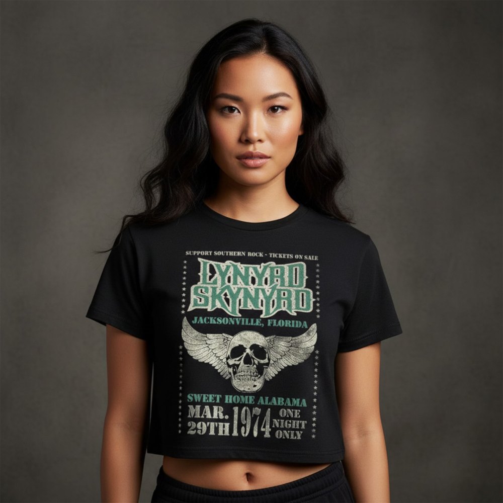 Lynyrd Skynyrd - Winged Skull Crop top - Zwart